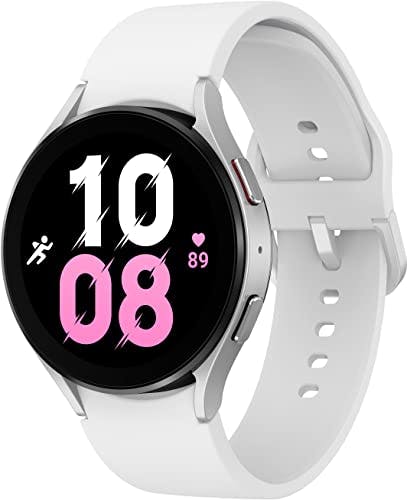 Imagen frontal de SAMSUNG Galaxy Watch 5 [2022] Especificaciones Latinas (1.732 Pulgadas) Caja de Aluminio Bluetooth Sensor BioActive Seguimiento del sueño Corazón
