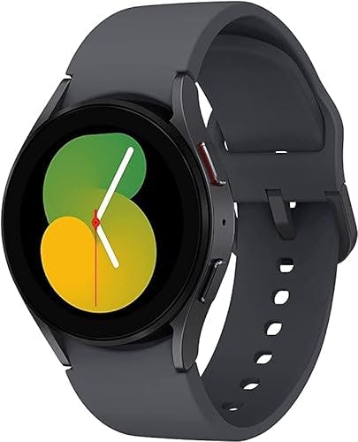 Imagen frontal de SAMSUNG Watch 5 Galaxy Bluetooth Pantalla Super AMOLED 1.2" 40mm Resolución 396x396 Color Negro Grafito