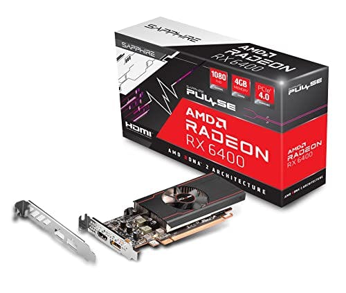 Compara precios Sapphire 11315-01-20G Pulse AMD Radeon RX 6400 Tarjeta gráfica para Juegos de bajo Perfil con 4 GB GDDR6, AMD RDNA 2, Negro