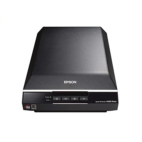 Imagen frontal de Scanner Epson Perfection V600, 6400 x 9600 DPI, Escáner Color, USB, Negro