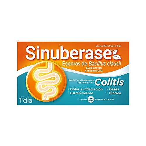 Compara precios SINUBERASE Sinuberase Colitis Probioticos En Suspensión 4 Billones, 20 Ampolletas, color, 1 count, pack of/paquete de 1