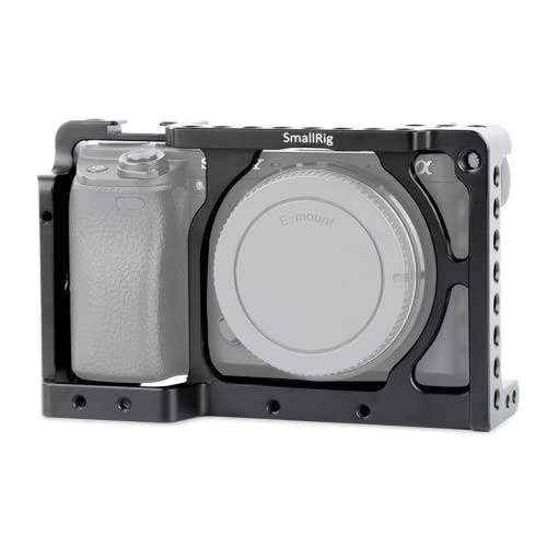 Imagen frontal de SmallRig® soporte jaula para Sony A6000 A6300 ILCE-6000 ILCE-6300 NEX7 con 1/10,16 cm -20 colocar en placa de Base de las Superior e Handl, EVF Mount, placa de trípode, plato de queso-1661