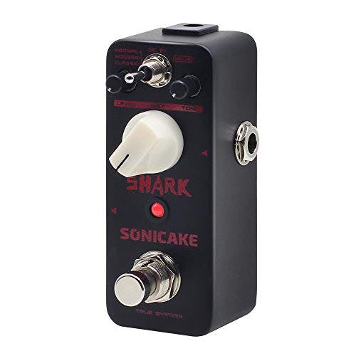 Imagen frontal de SONICAKE - Pedal de guitarra de distorsión de 3 modos normales, modernos, clásicos y de alta ganancia, pedal de efectos de guitarra