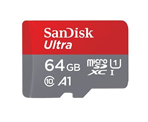 Imagen frontal de Tarjeta de memoria, SanDisk Ultra, SDSQUAR-064G-GN6MA Memoria Micro SD 64GB