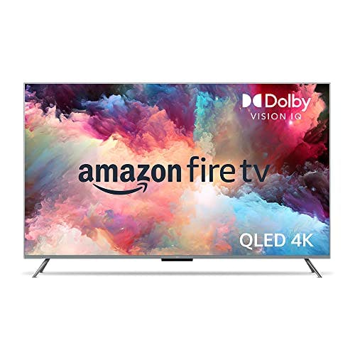 Imagen frontal de Televisión inteligente Amazon Fire TV Serie Omni QLED de 75" en 4K UHD con Dolby Vision IQ, atenuación local y control por voz con Alexa