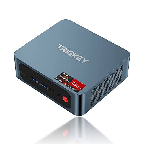 Imagen frontal de TRIGKEY Desktop Computer Ryzen 7 5800H(8 Cores, 16 Threads) 16GB DDR4 500GB M.2 NVME(MAX 3000MB/S) SSD Gaming S5 Mini Computer W11 Pro. Wi-Fi 6/Bluetooth 5.2/4K@60Hz/Dual HDMI/USB 3.2 Micro PC