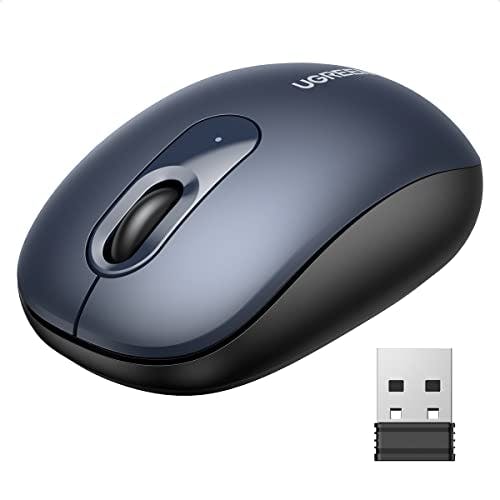 Imagen frontal de UGREEN Mouse Silencioso de 2,4GHz, Inalámbrico Ratón con Receptor USB, Seguimiento Óptico con Resolución de 2400/1600/1200/800 dpi, Ambidiestro, Compatible con Windows, macOS, Linux, etc