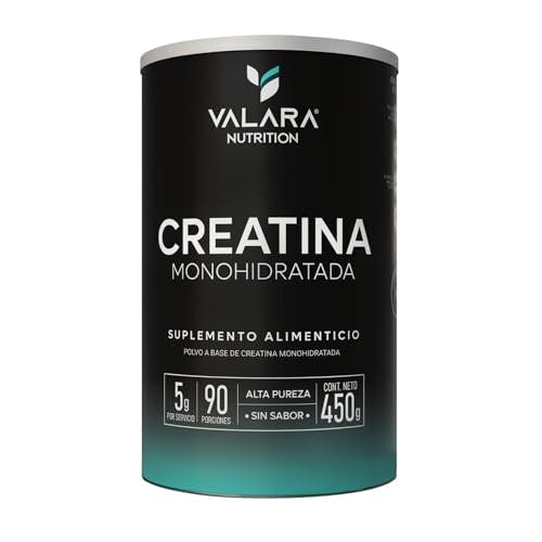 Imagen frontal de Valara Creatina Monohidratada de Alta Pureza sin Sabor | 450g | 90 servicios | 5 gr por Porción