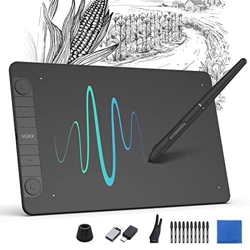 Compara precios VEIKK VK1060 Pro Tableta Gráfica de Dibujo, 10 x 6 Pulgadas Tableta Dibujo con 2 Ruedas de Desplazamiento y 6 Teclas de Acceso Rápido, ​Compatible con Android, Mac,Chrome OS,Windows, Linux