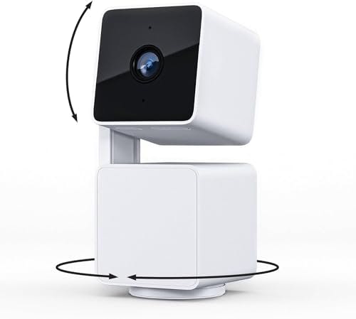 Imagen frontal de WYZE CAM Pan v3 Cámara de Seguridad para el hogar Inteligente con visión Nocturna a Color, Audio de 2 vías, Compatible con Alexa y Google Assistant, Incluye 3 Meses de CAM Plus
