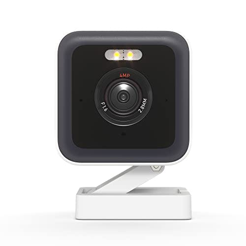 Imagen frontal de WYZE CAM v3 Pro 2K Indoor/Outdoor Wi-Fi Security Camera with Color Night Vision, Edge AI, Integrated Spotlight & Siren, 2-Way Audio, Compatible with Alexa & Google Assistant, White