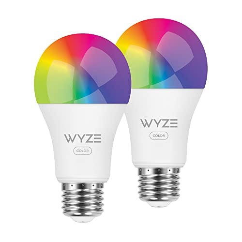 Imagen frontal de Wyze Labs WLPA19C2PK Smart Wyze Bulb, 2-pack, Color