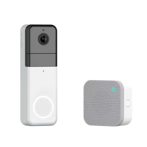 Imagen frontal de WYZE Video Doorbell Pro, Timbre Inteligente con Batería y Chime Wi-Fi, Video HD, Visión Nocturna, Resistencia IP65 - Blanco