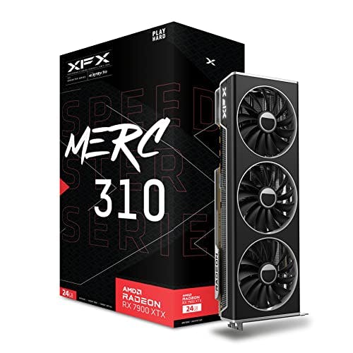 Compara precios XFX Speedster MERC310 AMD Radeon RX 7900XTX Tarjeta gráfica para Juegos Negra con 24 GB GDDR6, AMD RDNA 3 RX-79XMERCB9