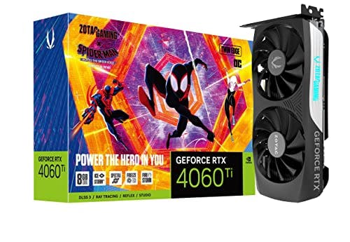 Imagen frontal de Zotac Gaming GeForce RTX 4060 Ti 8GB Individual Edge OC Spider-Man: Paquete de Tarjetas gráficas inspiradas en el versículo araña, ZT-D40610H-10SMP