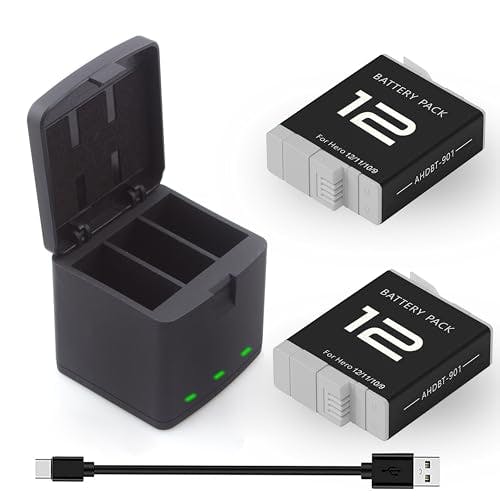 Compara precios Paquete de 2 baterías para GoPro Hero 12 negro, 3 canales de batería cargador para Hero 12