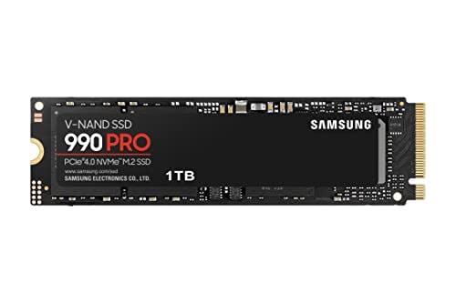 Samsung 990 Pro MZ-V9P1T0BW; Unidad SSD interna NVMe M.2; PCIe 4.0; 1 TB;Lectura de hasta 7450 MB/s; escritura hasta 6900 MB/s