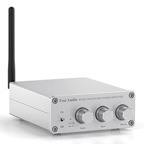 Fosi Audio BT20A-S Amplificador Bluetooth 5.0 Receptor de Audio estéreo de 2 Canales Mini Hi-Fi Clase D Amp Integrado para Altavoces pasivos de casa