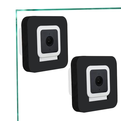 Compara precios VVHOOY - Soporte para ventana con Wyze Cam V3/V3 Pro, calcomanía para cámara de seguridad, soporte de montaje flexible para interiores y exteriores, soporte de montaje sin tornillos (negro, paquete de 2)
