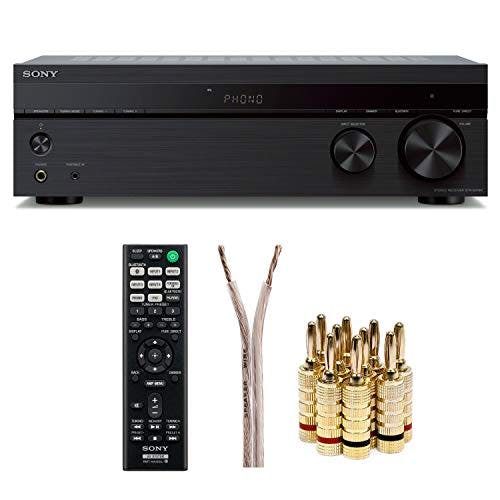Compara precios Sony STRDH190 - Receptor estéreo de 2 Canales con entradas de Fono, Bluetooth con Cable de Altavoz de 30 m y 5 Pares de Conectores Banana