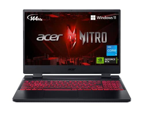 acer Nitro 5 AN515-58-525P Gaming Laptop|Intel Core i5-12500H|NVIDIA GeForce RTX 3050 Laptop GPU|15.6" FHD 144Hz IPS Display|8GB DDR4|512GB PCIe Gen 4 SSD|Killer Wi-Fi 6|Backlit Keyboard