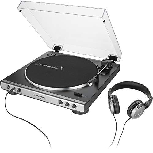 Audio-Technica AT-LP60XHP-GM Fully Automatic Belt-Drive Turntable with Headphones (Gun Metal/Black)
