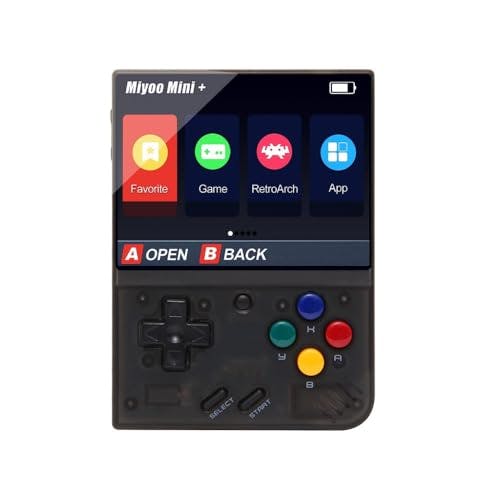 Compara precios Miyoo Mini Plus Consola portátil de videojuegos Mini+ negro de 64 GB preinstalada con 10000 juegos Linux System Calssic Emuladores de 3.5 pulgadas visualización IPS Reproductor de juegos Batería recargable de 3000 mAh