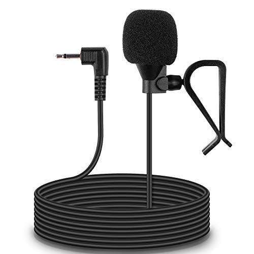 Pionee - Micrófono para radio de coche, 2,5 mm, repuesto para radio estéreo con Bluetooth, GPS, DVD, unidad principal