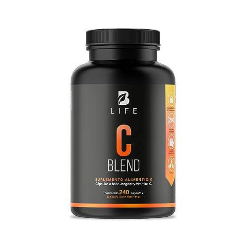 Vitamina C + Jengibre de 240 Cápsulas Marca B Life. Ingredientes 100% naturales