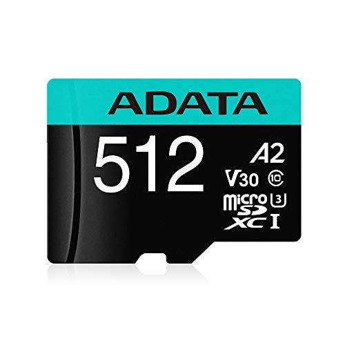 ADATA Premier Pro Tarjeta de Memoria MicroSD de 512GB MicroSDXC/SDCH UHS-I U3 Class 10 (V30S) A2