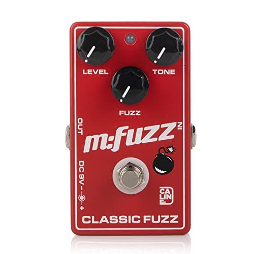 Caline CP-504 - Pedal de efecto de guitarra Fuzz True Bypass carcasa de aleación de aluminio, pedal M-FUZZ, color rojo