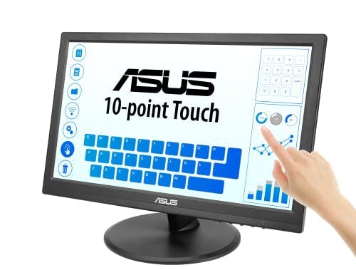 Asus Monitor táctil VT168HR, 15.6 pulgadas, 1366 x 768, táctil de 10 puntos, HDMI, sin parpadeo, Low Blue Light, montaje en pared, tecnología Eye Care