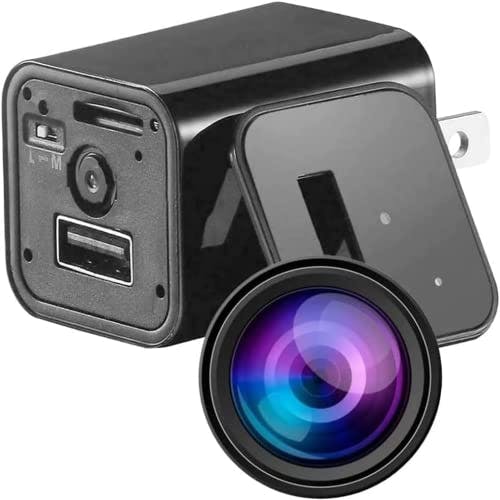 HOPEMOB Mini Cámara Espía Cargador De Pared USB 2 En 1 Grabadora De Vídeo Full HD 1080p 32GB Ángulo de Visión: 90 con Micrófono Formato de Vídeo AVI Camara Discreta
