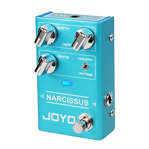 Compara precios JOYO - Pedal de coro múltiples efectos de coro circuito semianalógico desde tono profundo surrealista hasta distorsión feroz y clásico para guitarra eléctrica (NARCISSUS R-22)