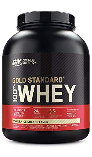 Optimum Nutrition 100% Whey Gold Standard, Vainilla, 5 Lb
