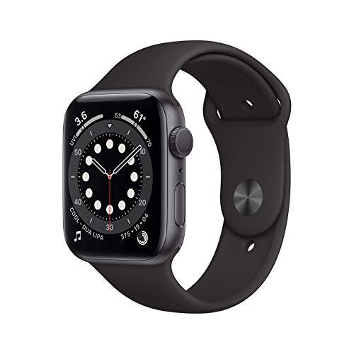 Compara precios Apple Watch Series 6 (GPS, 44 mm) – Funda de aluminio gris espacial con correa deportiva negra (Reacondicionado)