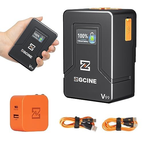 Compara precios ZGCINE ZG-V99 Mini cámara V-Mount Batería con kit de cargador, 99Wh (14.8V 6800mAh) Soporte D-TAP/BP/Entrada y salida, Aplicable a cámara DSLR/Teléfono móvil/Monitor/Deslizador eléctrico