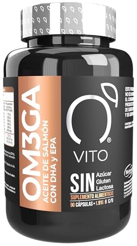 Compara precios VITO | Omega 3 Salmon Oil | Cápsulas de Aceite de Salmón con DHA y EPA | Suplemento Alimenticio | Frasco con 90 Cápsulas de 1,916 mg