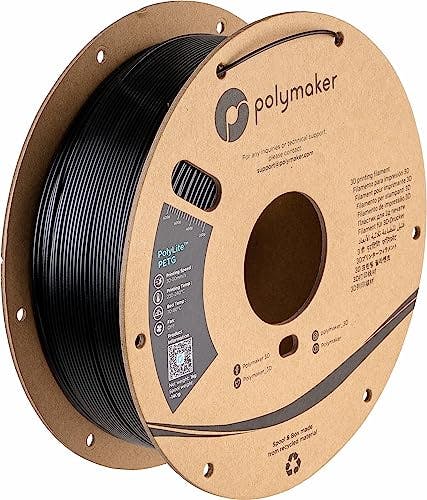 Compara precios Polymaker - Filamento PETG de 1,75 mm, 1 kg de filamento de impresora 3D PETG de color negro - Filamento de impresión 3D negro PolyLite PETG de 1,75 mm, precisión dimensional +/- 0,03 mm, impresión con la mayoría de impresoras 3D