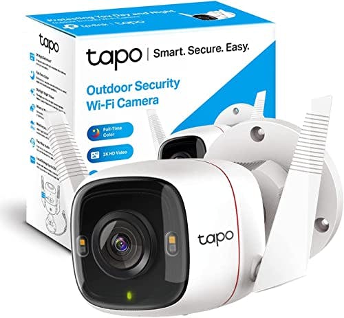 TP-Link Tapo C320WS, Cámara de Seguridad Wi-Fi para Exteriores, Visión Nocturna Full-Color, Definición de 2K, Cloud Video Recording, Funciona con Alexa