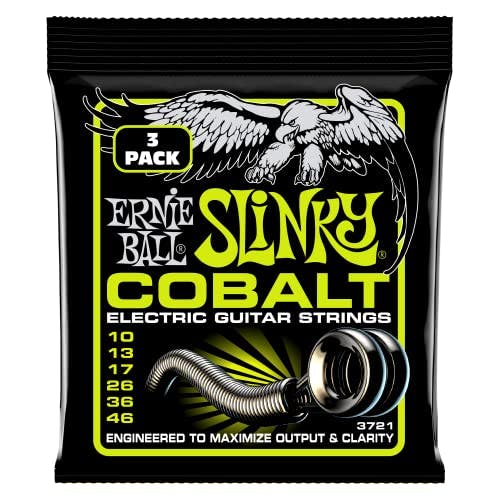 Compara precios Ernie Ball Cobalt Regular Slinky - Cuerdas para guitarra eléctrica, cobalto, 3 paquetes, calibre 10-46