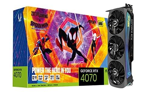 Compara precios Zotac Gaming GeForce RTX 4070 AMP AIRO Spider-Man: Paquete de Tarjetas gráficas inspiradas en el versículo araña, ZT-D40700F-10SMP