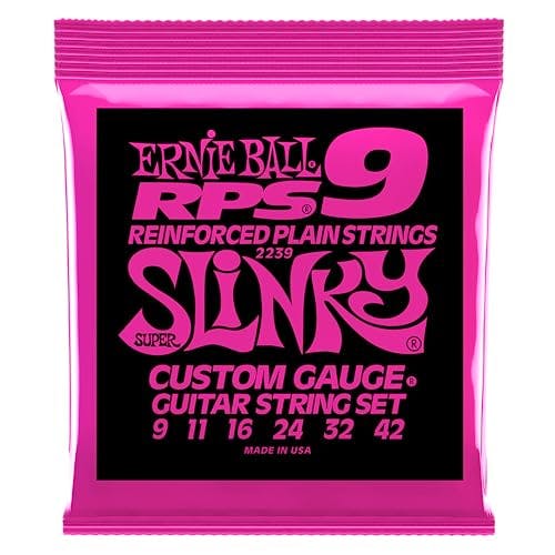 Ernie Ball Super Slinky RPS - Cuerdas para guitarra eléctrica, entorchadas en níquel, calibre 9-42