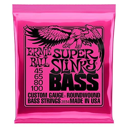 Compara precios Ernie Ball Super Slinky - Cuerdas para bajo eléctrico, entorchado de níquel, calibre 45-100