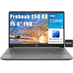 HP Probook 250 G8 15.6" FHD Business Laptop Computer, Intel Core i5-1135G7 (Beat i7-1065G7), 16GB DDR4 RAM, 512GB PCIe SSD, 802.11AC WiFi, Bluetooth 5, Dark Ash Silver, Windows 11 Pro, Broag Mouse Pad